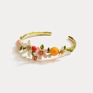 NWT Orange Cherry Flower Bracelet